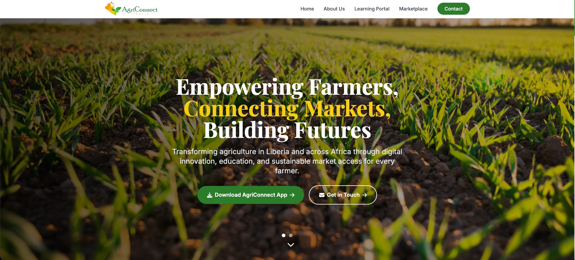 AgriConnect website design