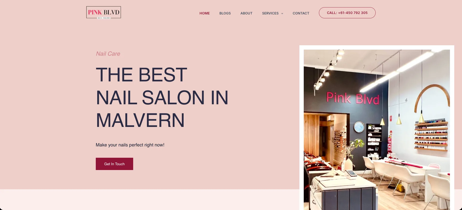 Pink Boulevard website design